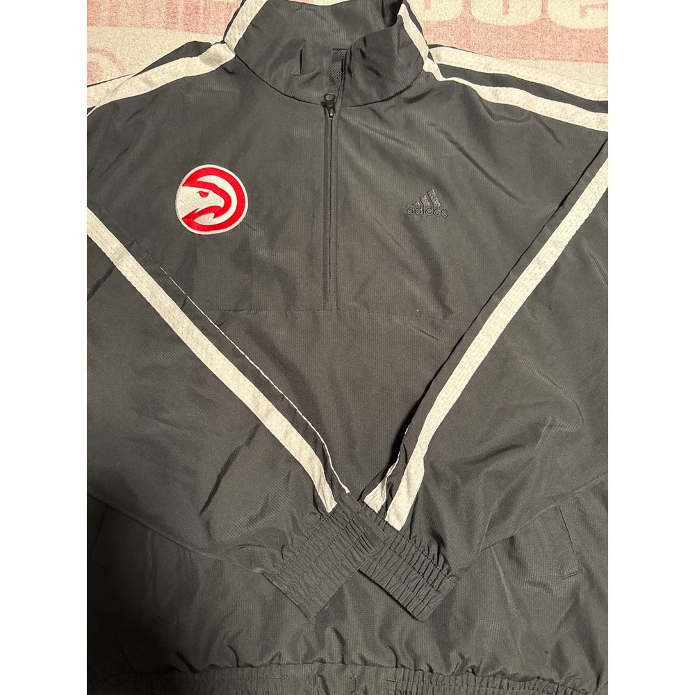 Adidas Atlanta Hawks Member Pullover‎ Jacket Men's Gray Track Zip Top L